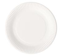 Assiette jetable carton Ø 23 cm blanche Bioline - Lot de 100