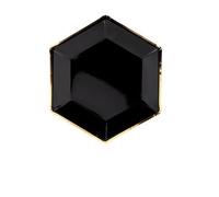 Assiette jetable - SKYLANTERN - Lot de 6 - Hexagonale - Noir et Or - Chic