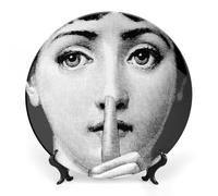 Assiette Lina Cavalieri, Assiette Décorative Murale, Décoration Murale Mysterious Face Plate, Y Compris Support Et Crochet À Ressort Spécial,style-23,6inch