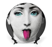 Assiette Lina Cavalieri, Assiette Décorative Murale, Décoration Murale Mysterious Face Plate, Y Compris Support Et Crochet À Ressort Spécial,style-27,8inch