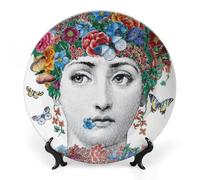 Assiette Lina Cavalieri, Assiette Décorative Murale, Décoration Murale Mysterious Face Plate, Y Compris Support Et Crochet À Ressort Spécial,style-17,10inch