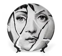 Assiette Lina Cavalieri, Assiette Décorative Murale, Décoration Murale Mysterious Face Plate, Y Compris Support Et Crochet À Ressort Spécial,style-1,8inch