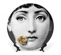 Assiette Lina Cavalieri, Assiette Décorative Murale, Décoration Murale Mysterious Face Plate, Y Compris Support Et Crochet À Ressort Spécial,style-8,10inch