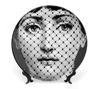 Assiette Lina Cavalieri, Assiette Décorative Murale, Décoration Murale Mysterious Face Plate, Y Compris Support Et Crochet À Ressort Spécial,style-24,10inch