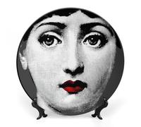 Assiette Lina Cavalieri, Assiette Décorative Murale, Décoration Murale Mysterious Face Plate, Y Compris Support Et Crochet À Ressort Spécial,style-16,8inch