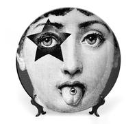 Assiette Lina Cavalieri, Assiette Décorative Murale, Décoration Murale Mysterious Face Plate, Y Compris Support Et Crochet À Ressort Spécial,style-7,10inch