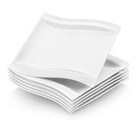 Assiette - MALACASA - Série FLORA - Lot de 6 - Porcelaine - 10.25 pouces - Compatible lave-vaisselle