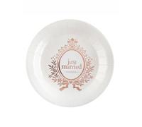 Assiette mariage Just Married blanc et rose gold métallique (x10) REF/6900 Matière carton