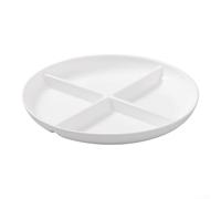 Assiette Mélamine 4 Compartiments 24,5cm Blanche Incassable Pour Service De Table Maison Camping Pique-nique
