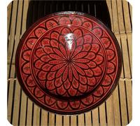 Assiette orientale en céramique peinte à la main Bol marocain en céramique Assiette murale grande, rouge