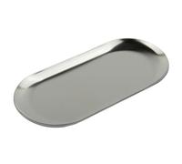 Assiette ovale en acier inoxydable pour restaurant, assiette à dessert idéale pour la cuisine, dimensions 18 x 5 cm, fabriquée en acier inoxydable, cette ovale est résistante à la rouille (argenté)