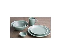 Olympia Lot de 6 assiettes à chia en sable - Porcelaine - Bord inégal - 270 mm