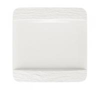 Assiette plate carrée Manufacture Rock Blanc