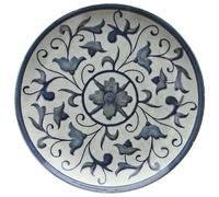 Assiette Plate Coupe Bleue Rustique Chic 26 Cm Porcelaine - Tognana