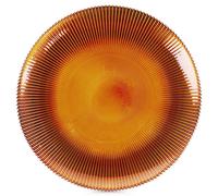 Assiette plate creuse en verre ambré 28 cm