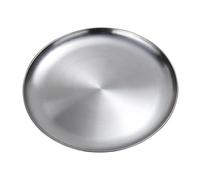 Assiette plate en acier inoxydable, plateau de buffet épais et isolé for barbecue, accessoires cuisine, assiette à pâtes(20x15x1.5 cm)