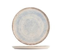 Assiette Plate En Grès Cérame Ciel 27 Cm, Bleu Et Marron, H&H
