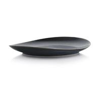 Assiette plate en porcelaine 28 cm émail réactif graphite noir DUKA