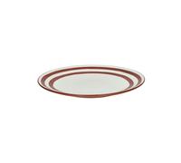 Assiette plate en porcelaine orange foncé, ronde, à motifs - Pomax, Mykonos - Ø26x3 cm