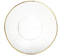 Assiette plate en verre doré - VILDE - 30 cm - Finition dorée - Design élégant - Verre imitant le cristal