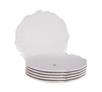 Table Passion – Assiette plate Ginkgo 25,5 cm – Porcelaine blanche – Lot de 6