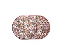 Table Passion – Assiette plate Jaipur 27 cm – Grès multicolore – Lot de 6