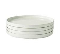 Assiette Plate Jiwoo Beira 10.5" Blanc Brillant - Lot de 4 (Version Classique)