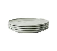 Assiette Plate Jiwoo Zen 8,5" Finition Brillante Gris - Lot de 4 Pièces Version Basique
