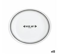 Assiette Plate Luminarc Friends Time Bistro Viande Blanc-Noir Verre Ø 30 Cm (12 Unités)