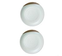 Assiette Plate Mélamine Lot de 2 Texturée Spirale Incassable Style Rustique pour Pique-nique 21,2cm