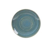 Table Passion – Assiette plate Moon Lagon 27 cm – Grès Bleu – Lot de 6