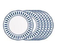 Assiette plate Napoli bleue 27 cm (lot de 6) - Table Passion - Bleu - Porcelaine