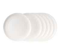 Assiette plate pétale blanc 27,5 cm (lot de 6) - - Blanc - Faïence