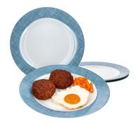 Assiette plate - Ritzenhoff & Breker - Brazil - Set de 4 - Porcelaine - 27 cm - Motif grille bleue