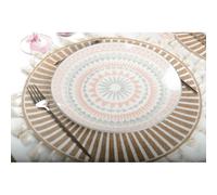 Assiette plate rose - coachella - lot de 6