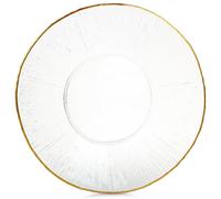 Assiette plate en verre doré - VILDE - 30 cm - Finition dorée - Design élégant - Verre imitant le cristal
