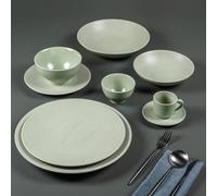 Table Passion – Assiette plate Vésuvio Sauge 27 cm – Lot de 6