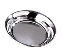 Assiette Polyvalente en Acier Inoxydable Assiette à soupe, fruits, dessert, bols, accessoires de cuisine, plat poisson, en acier inoxydable 304(5PCS Diameter 24cm)