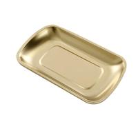 Assiette Polyvalente en Acier Inoxydable Plateau carré en acier inoxydable 18/8, 3 pièces, plateau de service for collations aux fruits, assiette, cosmétiques, bijoux, plateau de rangement(Color 1)