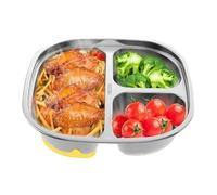 Assiette pour en acier inoxydable - Assiette pour bébé divisée en 304 Antidérapante Passe au lave-vaisselle | Chaise haute incassable de d'alimentation d'enfant en bas âge, ventouse de