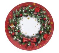Atmosphera - Assiette de présentation Soir de noël d33cm Motif Couronne