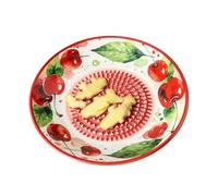 Assiette Râpe-Ail Bol Broyeur Céramique Motif Fruit