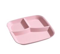 Assiette rectangulaire à 3 compartiments en polypropylène de qualité alimentaire - Passe au lave-vaisselle - Pour adultes et enfants - Rose