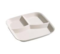 Assiette rectangulaire à 3 compartiments, plat divisé en polypropylène de qualité alimentaire sans BPA, incassable et réutilisable, passe au lave-vaisselle, pour adultes et enfants, fournitures de