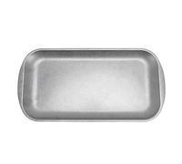 Assiette rectangulaire en acier inoxydable, plaques de service en acier inoxydable Assiettes de dîner en métal Service pour le dessert de thé, salle à manger, fête, buffet (33*16.5*1.5cm)