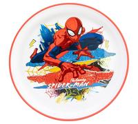Assiette réutilisable bicolore pour enfant avec base antidérapante Spiderman