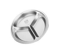 Assiette ronde divisée en acier inoxydable de 28 cm avec plusieurs compartiments alimentaires pour la maison, la cuisine, la salle à manger, le micro-ondes, organiseurs de repas familiaux
