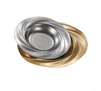 Assiette ronde rétro en acier inoxydable pour assiette à salade avec traitement vintage et géométrie alignée CYCLONE pour des résultats de service constants (21 cm, argenté)