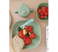 Assiette silicone avec ventouse vert TU
