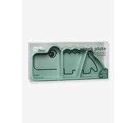 Assiette Stick&Stay Croco en silicone vert TU